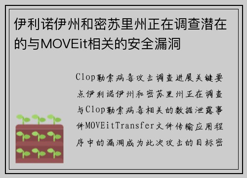 伊利诺伊州和密苏里州正在调查潜在的与MOVEit相关的安全漏洞 伊利诺伊州和密苏里州正在调查潜在的与MOVEit相关的安全漏洞